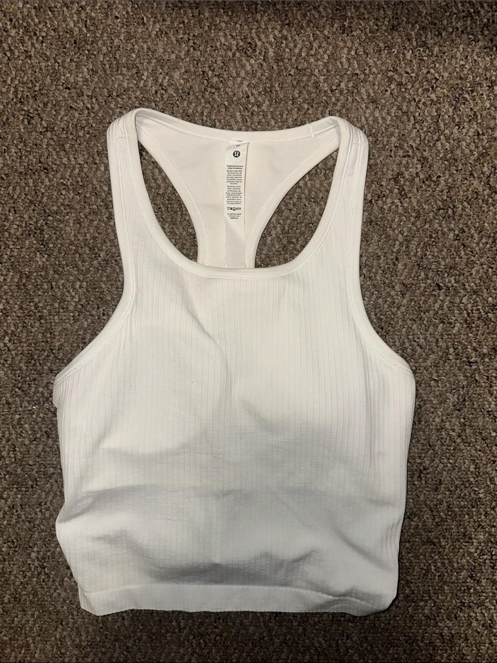 Lululemon Ebb To Street Racerback Crop Tank
White